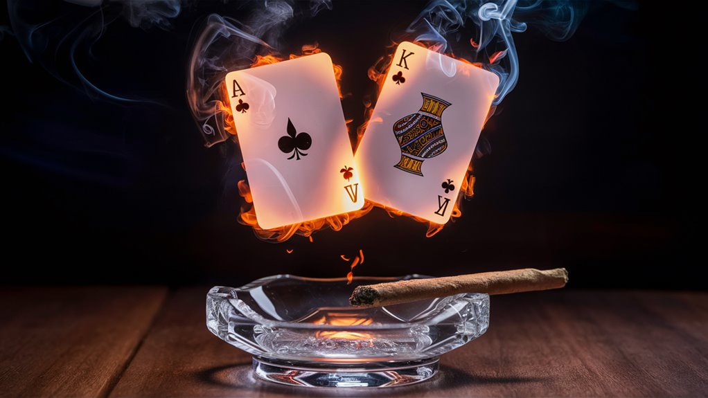 poker cards smoking cannabis
